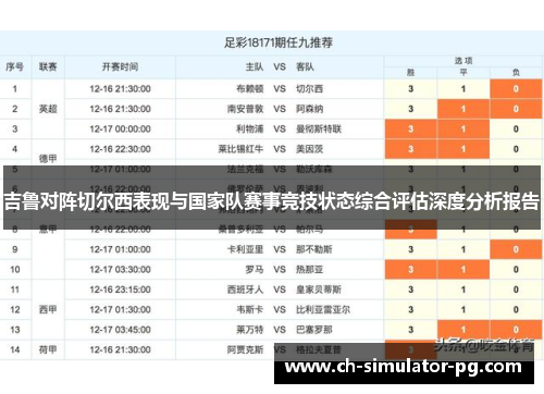 吉鲁对阵切尔西表现与国家队赛事竞技状态综合评估深度分析报告